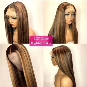 Human hair bone straight wig